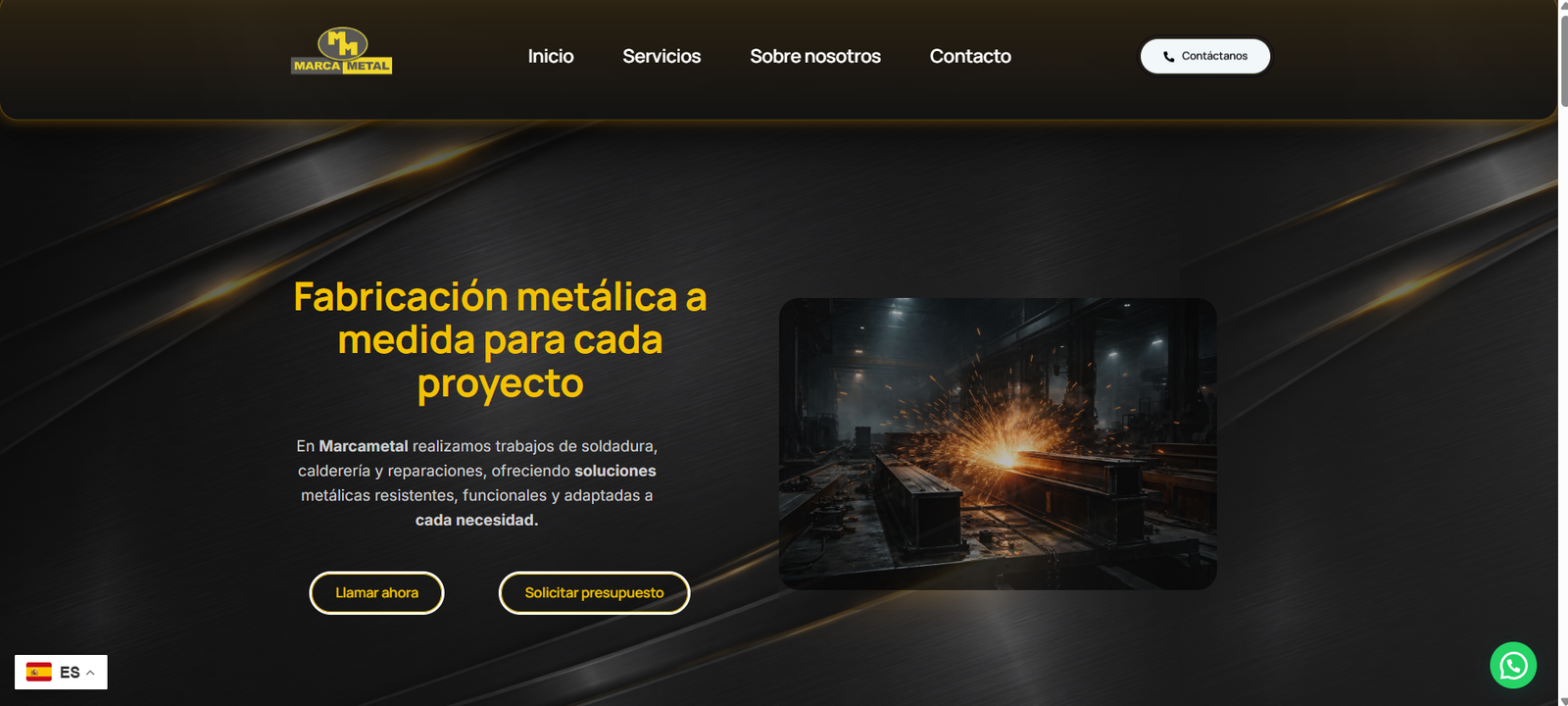 Ejemplo de web Kit Digital para empresa industrial con propuesta visual clara